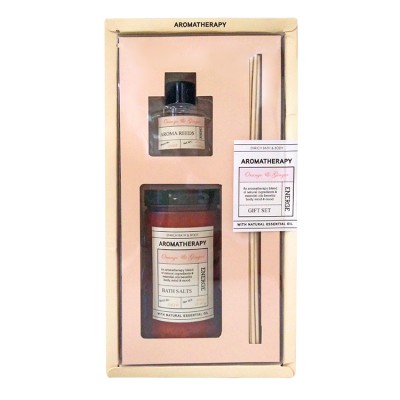 Aroma reed diffuser spa beauty bath gift set natural bath salts